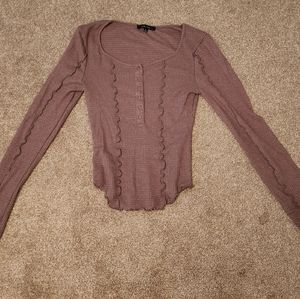 Brown Long Sleeve Shein Top